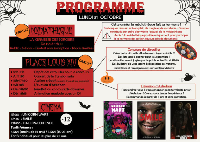 Programme Halloween 2022